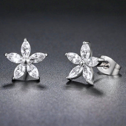 Lisa - Cubic Zirconia Bridal Earrings - Available in Silver and Rose Gold