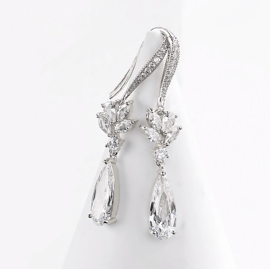 "Solange" - Cubic Zirconia Bridal Earrings - Available in Silver, Rose Gold and Yellow Gold