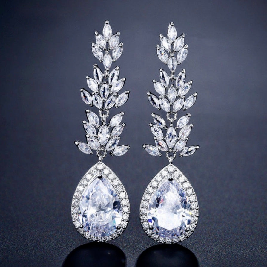 Aleda - Cubic Zirconia Bridal Earrings - More Colors Available