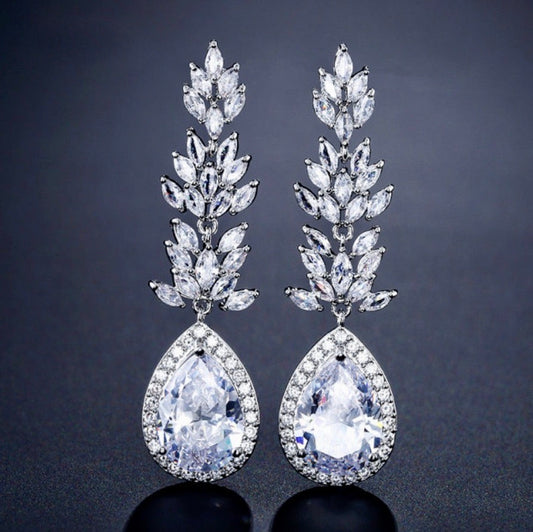 Aleda - Cubic Zirconia Bridal Earrings - More Colors Available