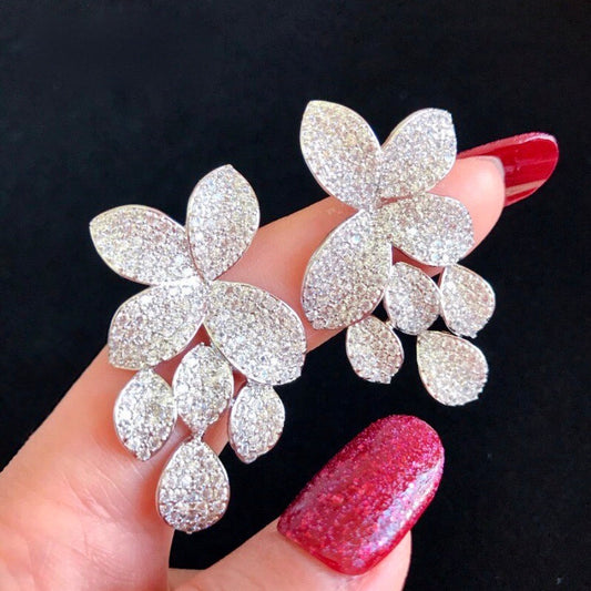 "Lucienne" - Cubic Zirconia Bridal Earrings - Available in Silver, Rose Gold and Yellow Gold