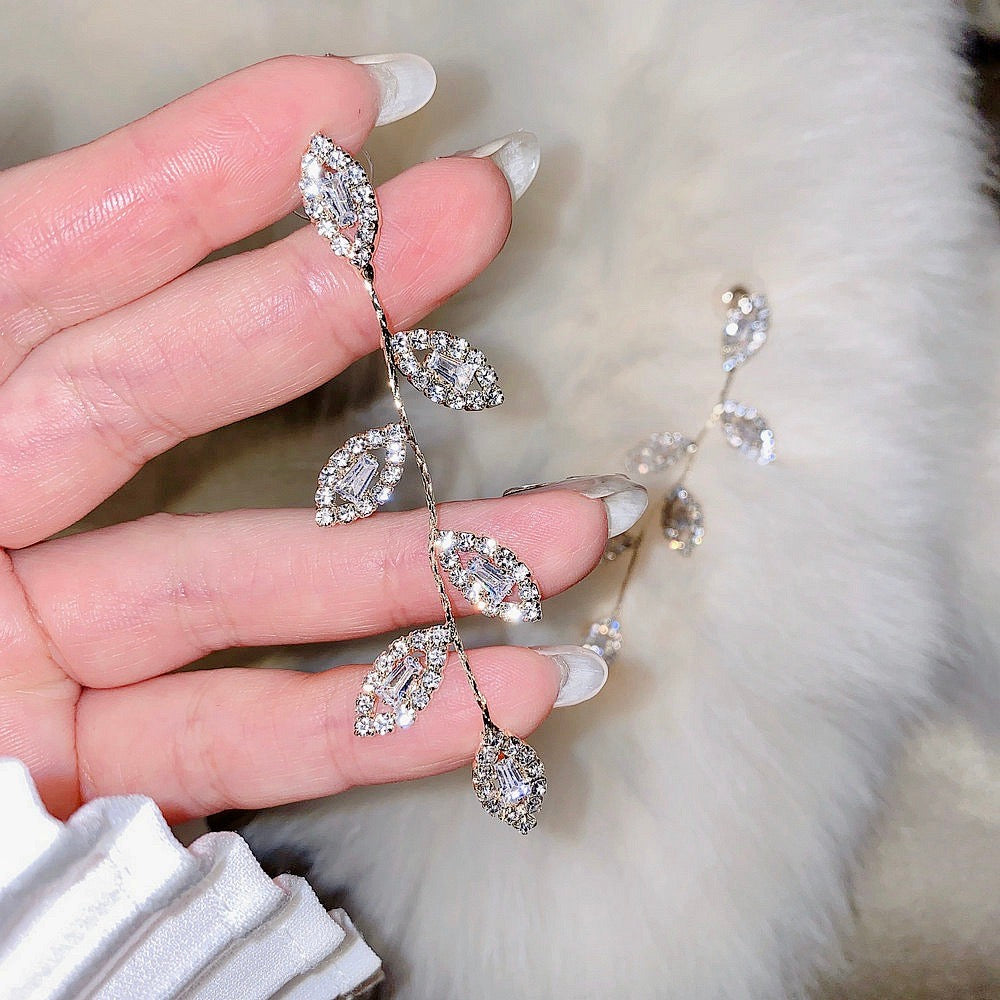 Claudette - Cubic Zirconia Bridal Earrings - Available in Gold and Silver