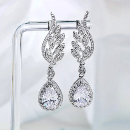 Laura - Cubic Zirconia Bridal Earrings - More Colors