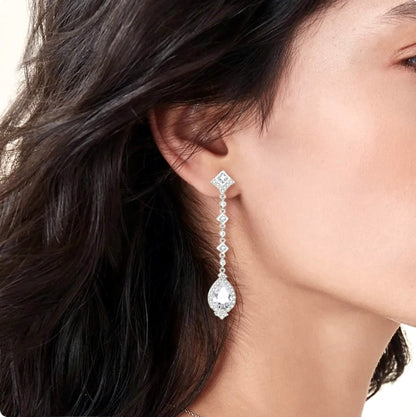 Elicia - Cubic Zirconia Bridal Earrings - More colors