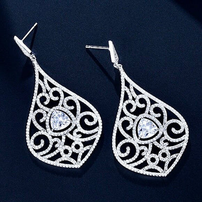 "Amari" - Cubic Zirconia Bridal Earrings - Available in Silver and Rose Gold
