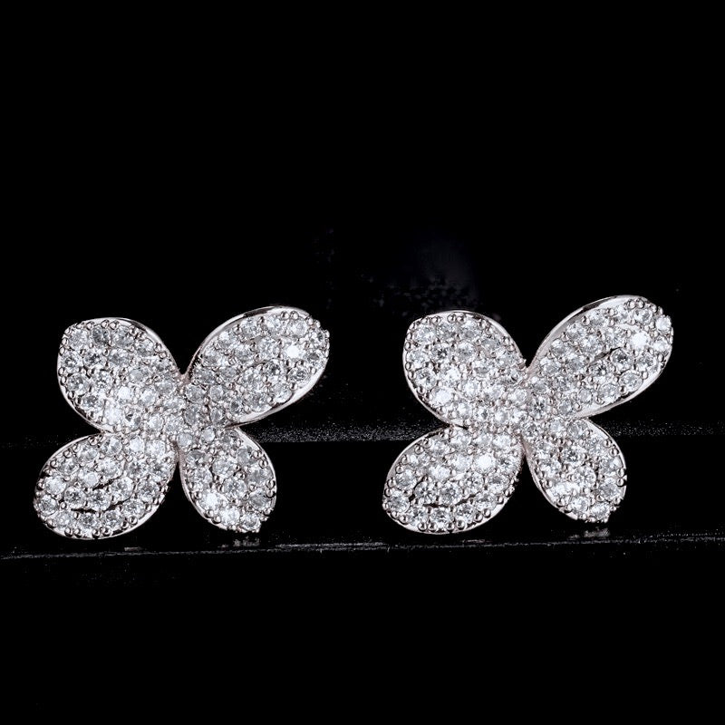 "Zahara" - Cubic Zirconia Bridal Earrings - Available in Rose Gold and Silver