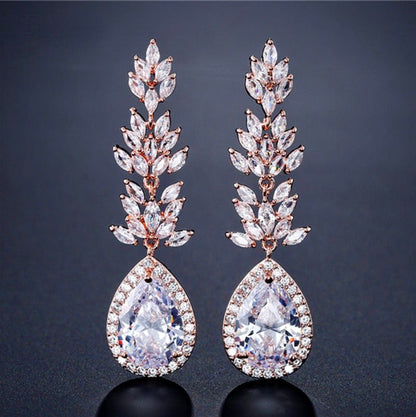 Aleda - Cubic Zirconia Bridal Earrings - More Colors Available