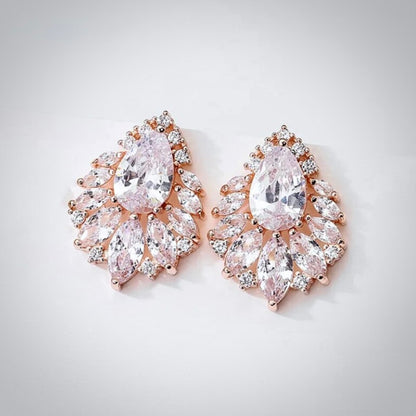 Maiky - Cubic Zirconia Bridal Earrings - Available in Silver, Rose Gold and Yellow Gold