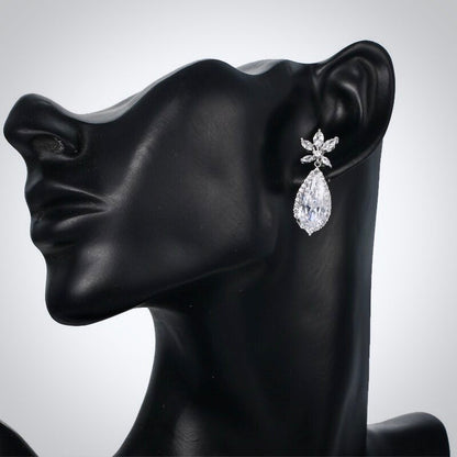 Calista - Cubic Zirconia Bridal Earrings - Available in Rose Gold and Silver