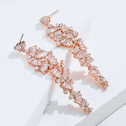 "Elaïa" - Cubic Zirconia Bridal Earrings - Available in Rose Gold, Silver and Yellow Gold