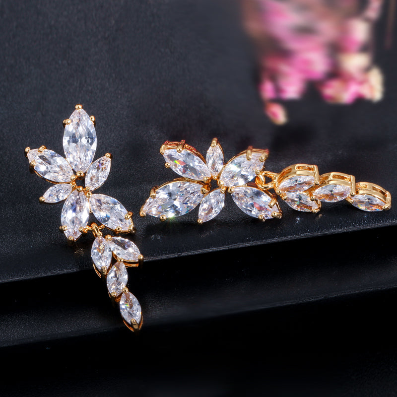 Vivienne - Cubic Zirconia Bridal Earrings - Available in Silver, Rose Gold and Yellow Gold