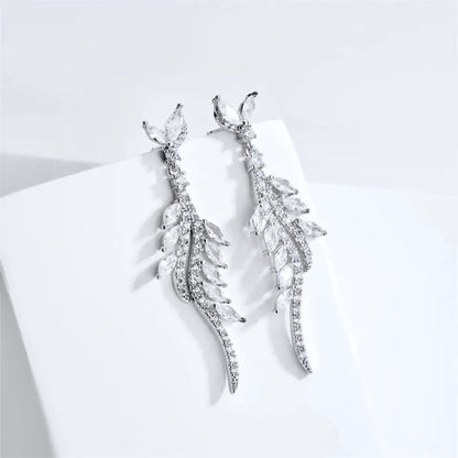 "Adelyn" - Cubic Zirconia Bridal Earrings - Available in Silver and Gold