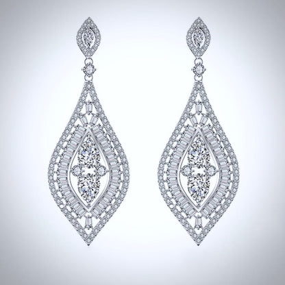 Starling - Silver Cubic Zirconia Bridal Earrings