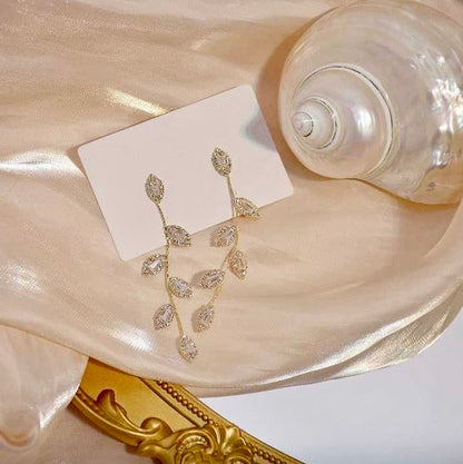 Claudette - Cubic Zirconia Bridal Earrings - Available in Gold and Silver