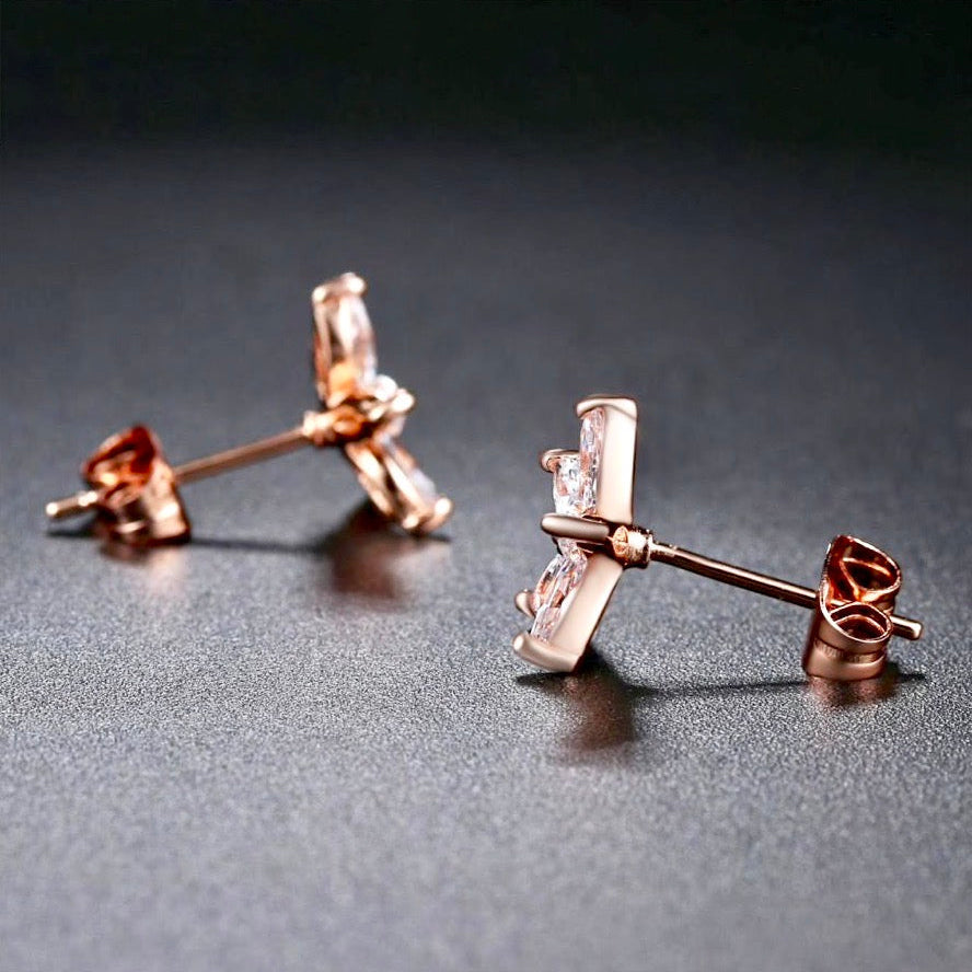 Lisa - Cubic Zirconia Bridal Earrings - Available in Silver and Rose Gold