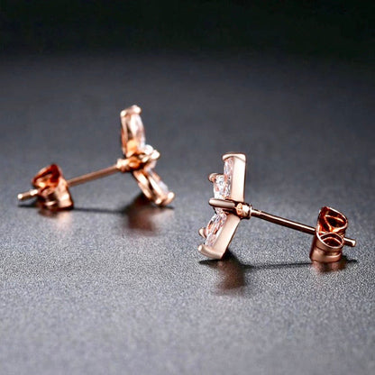 Lisa - Cubic Zirconia Bridal Earrings - Available in Silver and Rose Gold