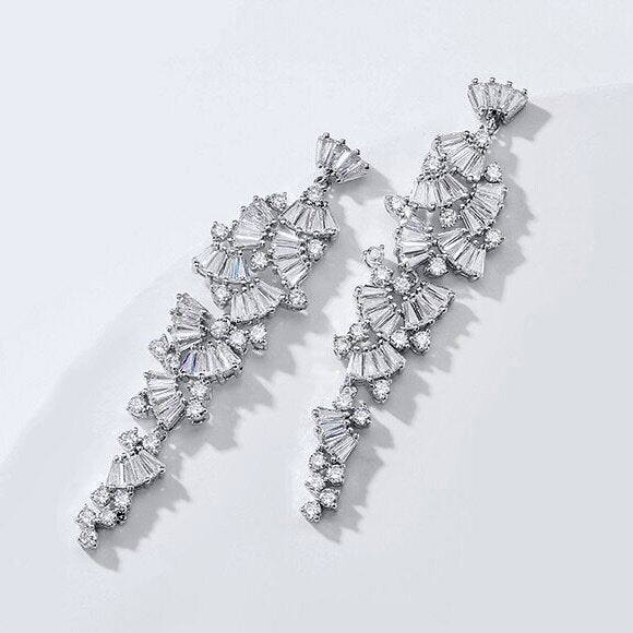 "Elaïa" - Cubic Zirconia Bridal Earrings - Available in Rose Gold, Silver and Yellow Gold
