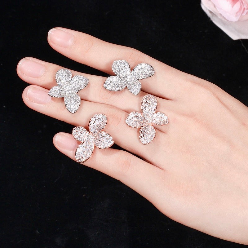 "Zahara" - Cubic Zirconia Bridal Earrings - Available in Rose Gold and Silver