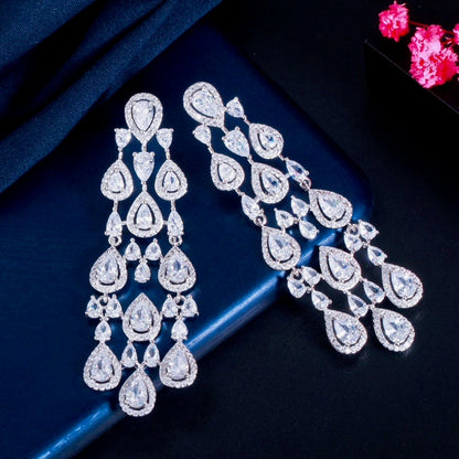 Aspen - Luxurious Cubic Zirconia Bridal Earrings - Available in Silver and Gold