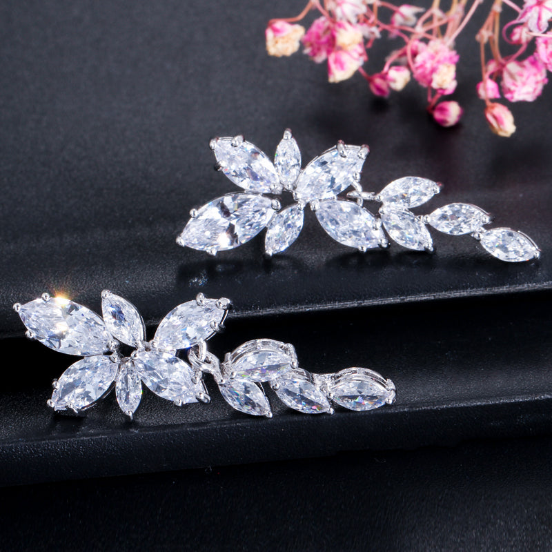 Vivienne - Cubic Zirconia Bridal Earrings - Available in Silver, Rose Gold and Yellow Gold
