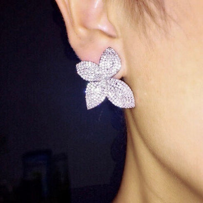 Zinnia - Cubic Zirconia Bridal Earrings - Available in Silver, Rose Gold and Yellow Gold