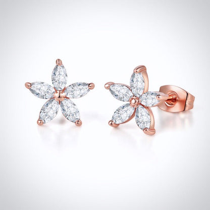 Lisa - Cubic Zirconia Bridal Earrings - Available in Silver and Rose Gold