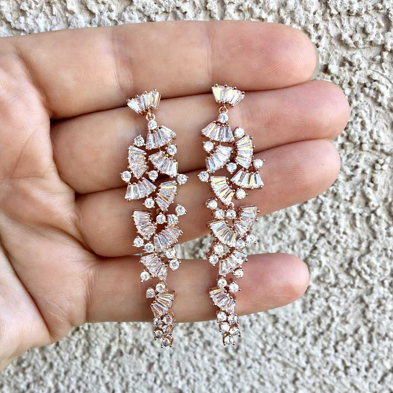 "Elaïa" - Cubic Zirconia Bridal Earrings - Available in Rose Gold, Silver and Yellow Gold