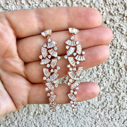 "Elaïa" - Cubic Zirconia Bridal Earrings - Available in Rose Gold, Silver and Yellow Gold