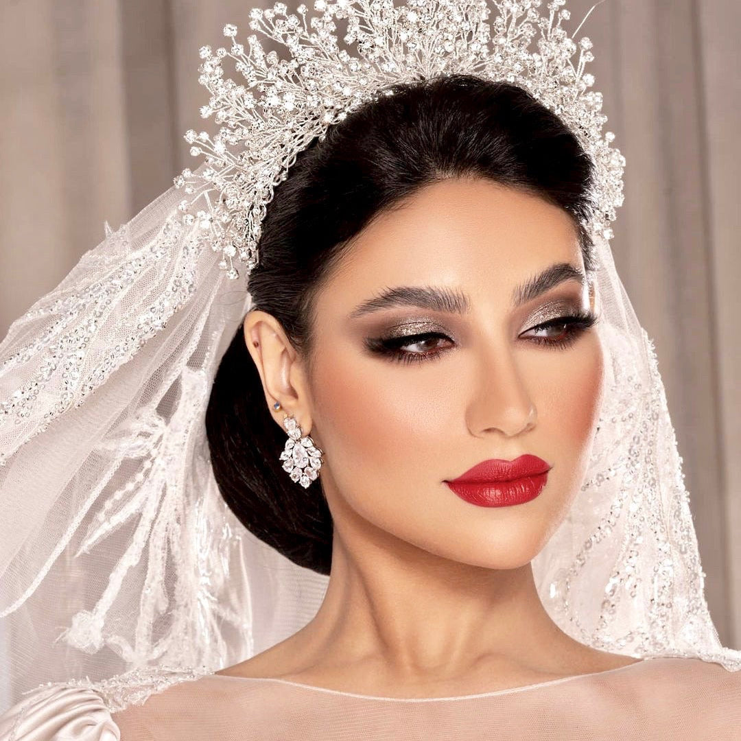 Nala - Silver Cubic Zirconia Bridal Earrings