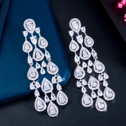 Aspen - Luxurious Cubic Zirconia Bridal Earrings - Available in Silver and Gold