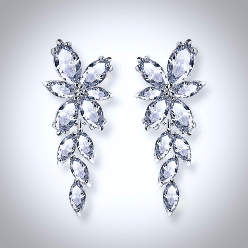 Vivienne - Cubic Zirconia Bridal Earrings - Available in Silver, Rose Gold and Yellow Gold