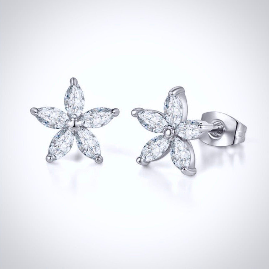 Lisa - Cubic Zirconia Bridal Earrings - Available in Silver and Rose Gold