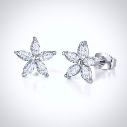 Lisa - Cubic Zirconia Bridal Earrings - Available in Silver and Rose Gold