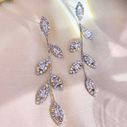 Claudette - Cubic Zirconia Bridal Earrings - Available in Gold and Silver