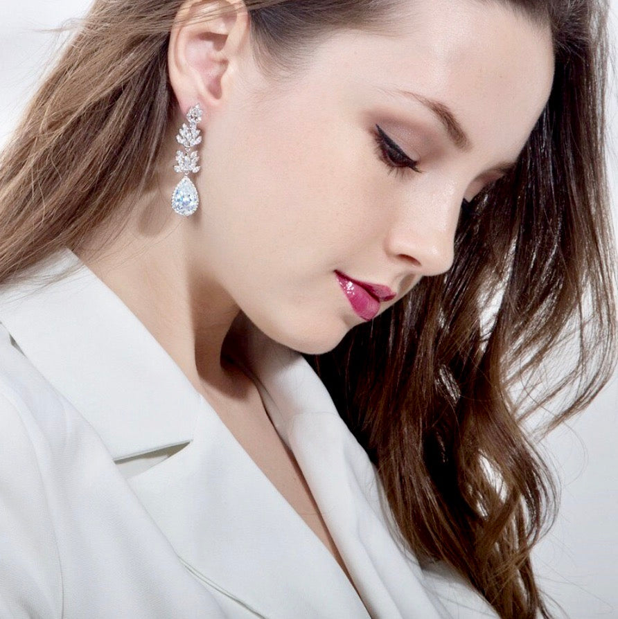 Aleda - Cubic Zirconia Bridal Earrings - More Colors Available