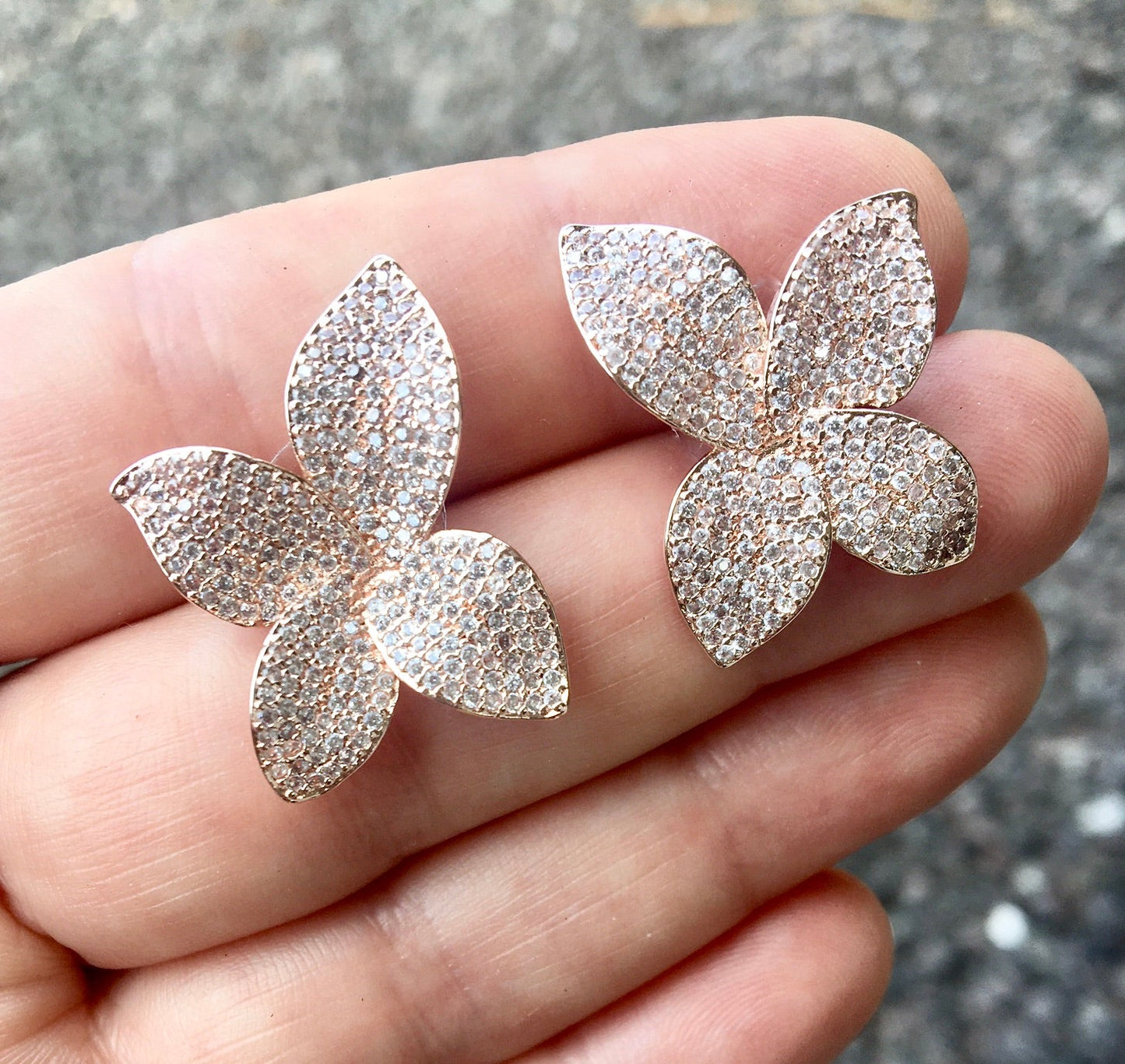 Zinnia - Cubic Zirconia Bridal Earrings - Available in Silver, Rose Gold and Yellow Gold