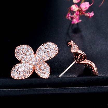"Zahara" - Cubic Zirconia Bridal Earrings - Available in Rose Gold and Silver
