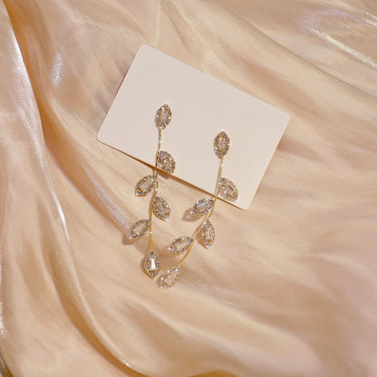 Claudette - Cubic Zirconia Bridal Earrings - Available in Gold and Silver
