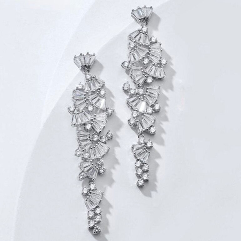 "Elaïa" - Cubic Zirconia Bridal Earrings - Available in Rose Gold, Silver and Yellow Gold
