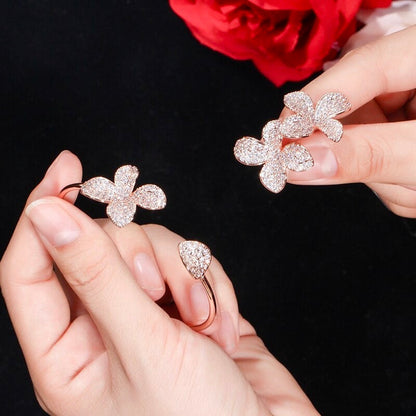 "Zahara" - Cubic Zirconia Bridal Earrings - Available in Rose Gold and Silver