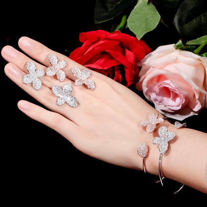 "Zahara" - Cubic Zirconia Bridal Earrings - Available in Rose Gold and Silver