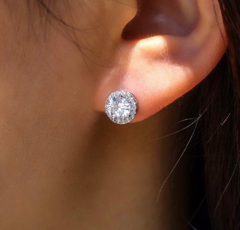 "Pandora" - Cubic Zirconia Stud Earrings - Available in Silver, Rose Gold and Yellow Gold