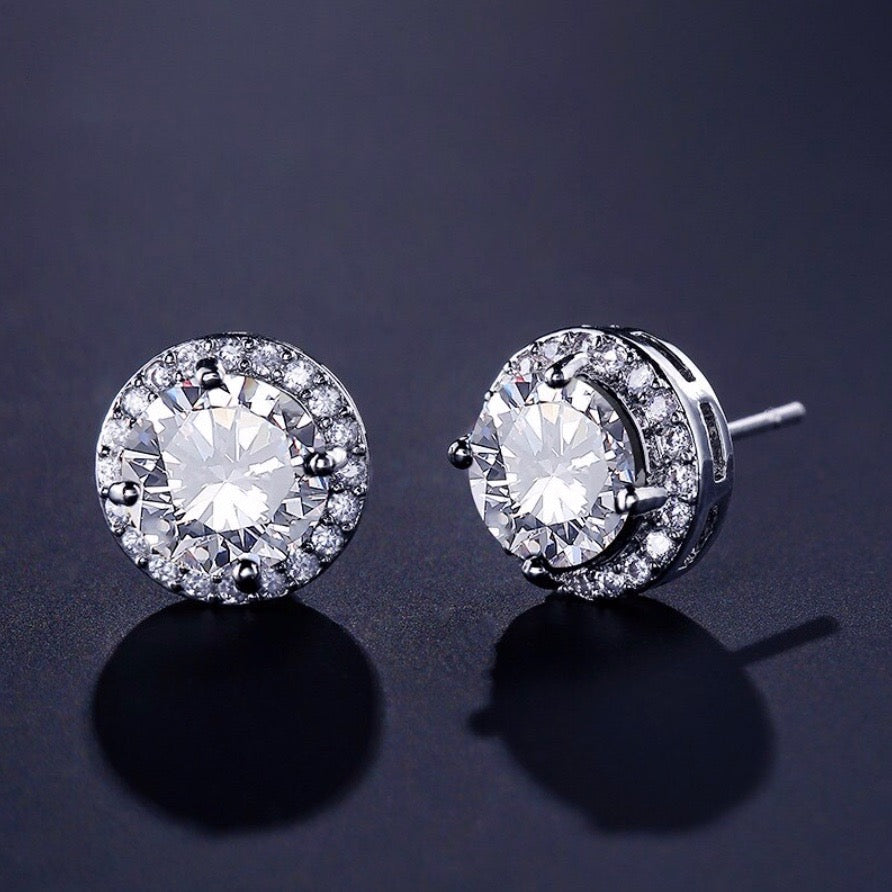 "Pandora" - Cubic Zirconia Stud Earrings - Available in Silver, Rose Gold and Yellow Gold