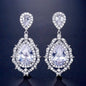 Anise - Cubic Zirconia Bridal Drop Earrings - Available in Silver and Rose Gold
