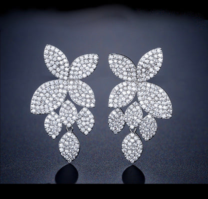 "Lucienne" - Cubic Zirconia Bridal Earrings - Available in Silver, Rose Gold and Yellow Gold