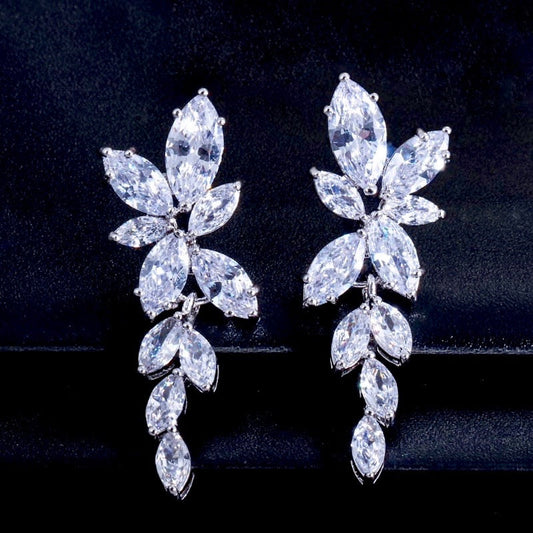 Vivienne - Cubic Zirconia Bridal Earrings - Available in Silver, Rose Gold and Yellow Gold