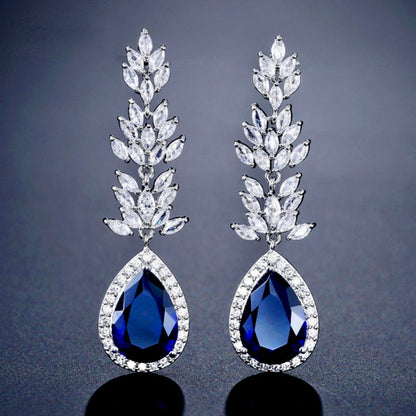 Aleda - Cubic Zirconia Bridal Earrings - More Colors Available