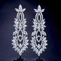 Giselle - Silver Cubic Zirconia Bridal Earrings