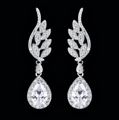 Laura - Cubic Zirconia Bridal Earrings - More Colors