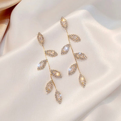 Claudette - Cubic Zirconia Bridal Earrings - Available in Gold and Silver
